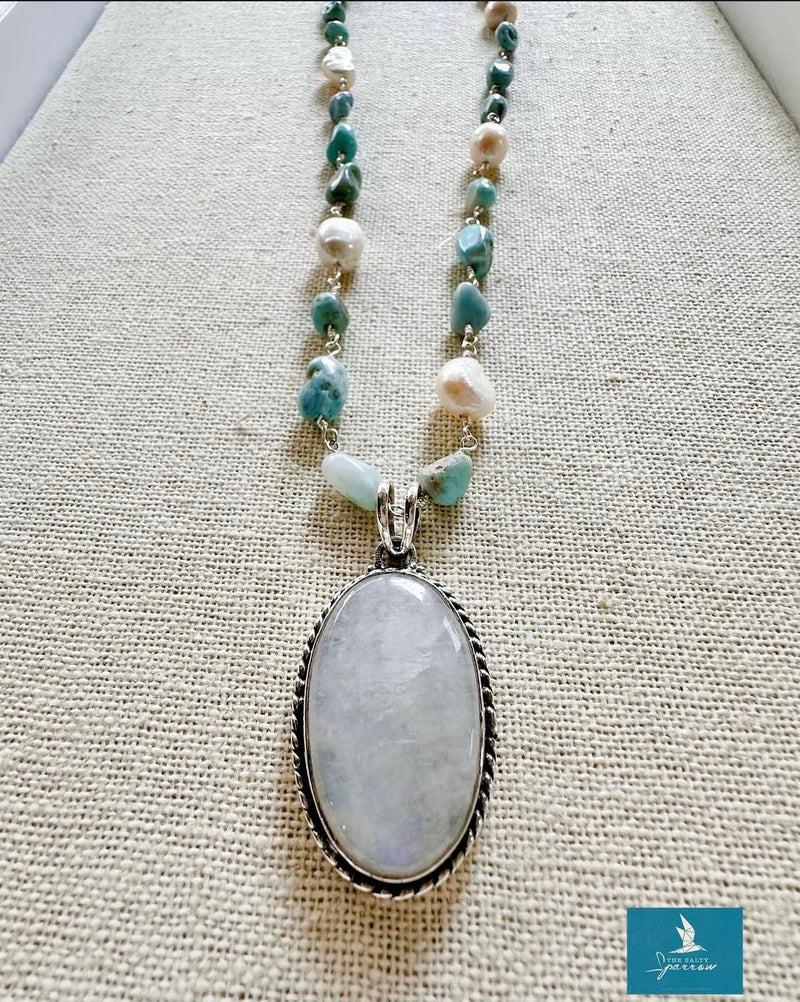 Larimar drop necklace