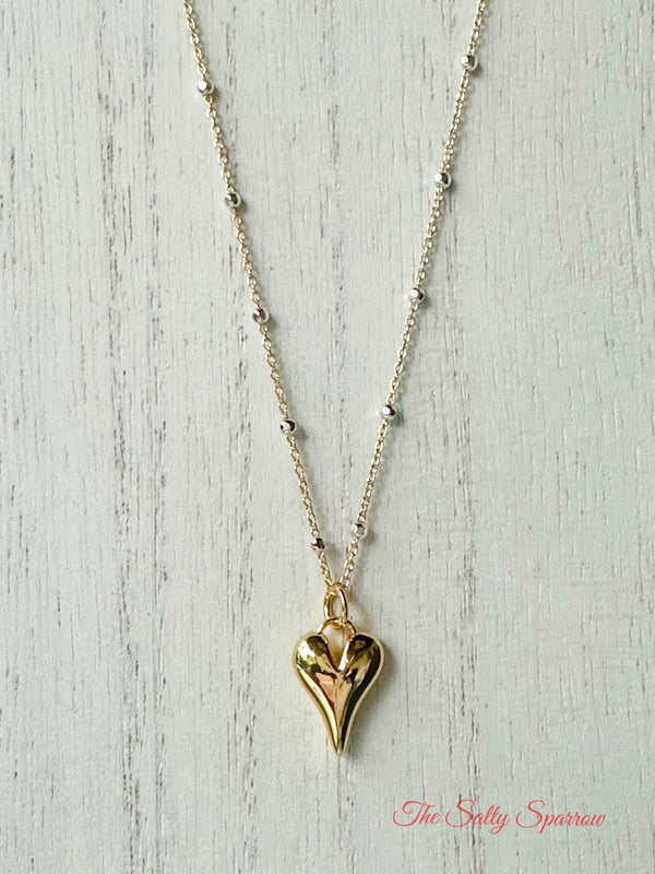 Satellite heart necklace