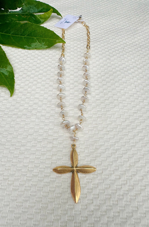 Faith & Love Pearl Chain Necklace