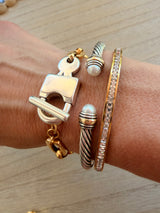 Logan locket bracelet (mixed metal)