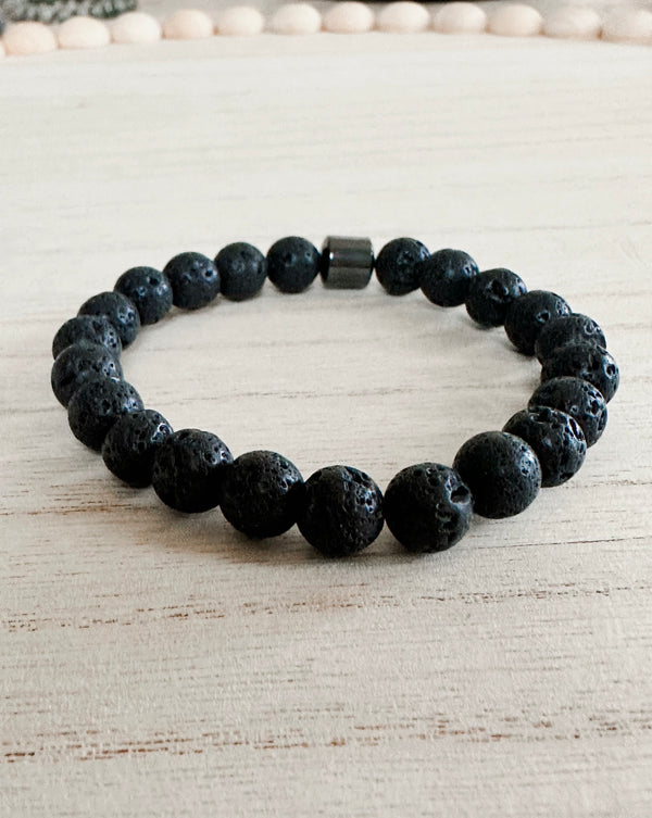 Black lava stone bracelet