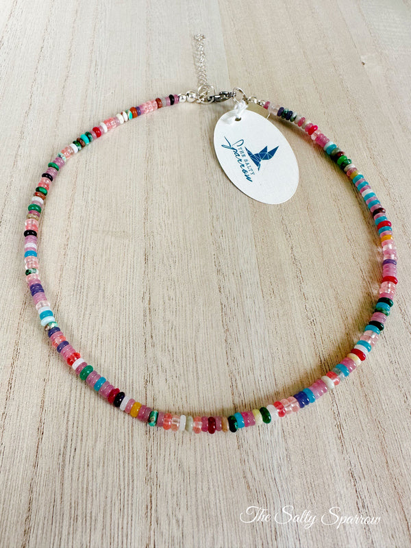 Multi color gemstone necklace