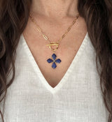 Tilly Sapphire cross necklace