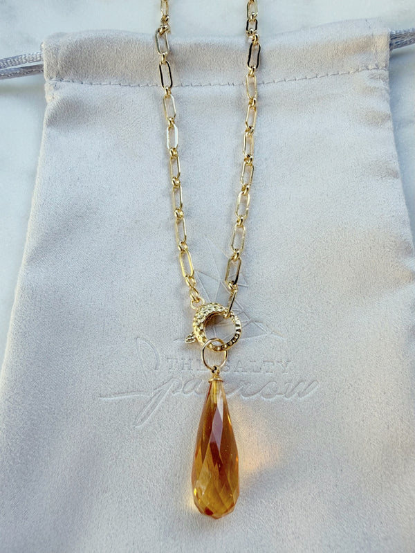 Citrine chain necklace