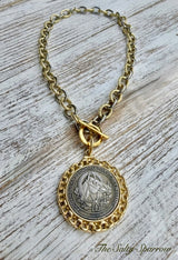 Paloma mixed metal horse necklace