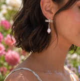 Dragonfly & Lavender Pearl Earrings