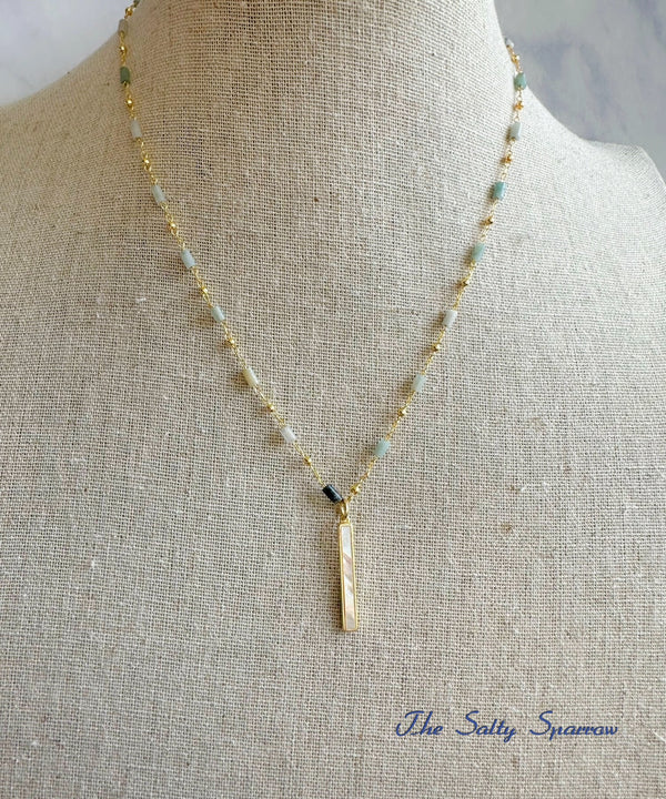 Mother of Pearl Bar Necklace