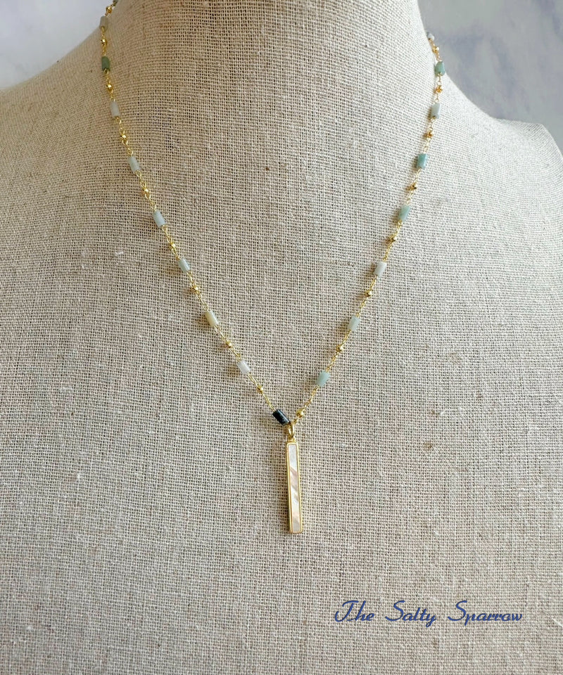 Mother of Pearl Bar Necklace