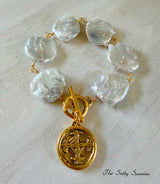 Organic Coin & Serenity Prayer Charm Bracelet
