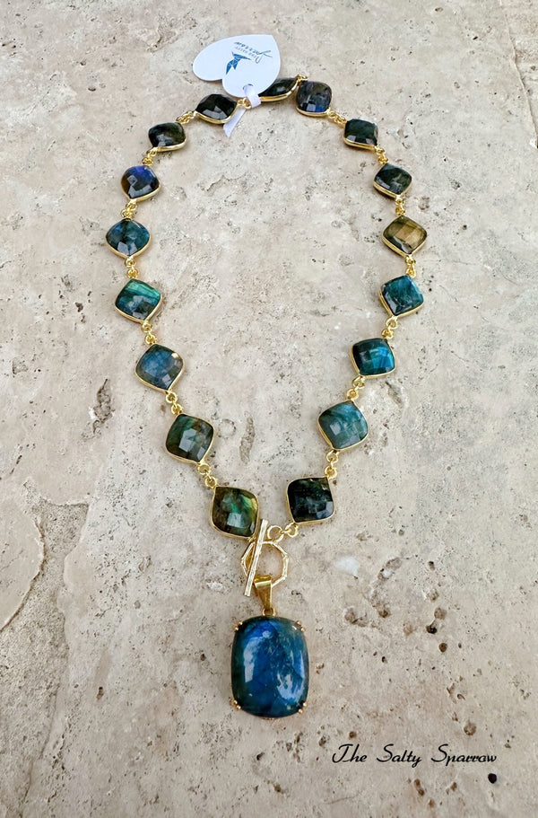 Labradorite Dew Drop Necklace