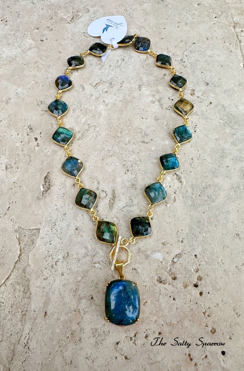 Labradorite Dew Drop Necklace