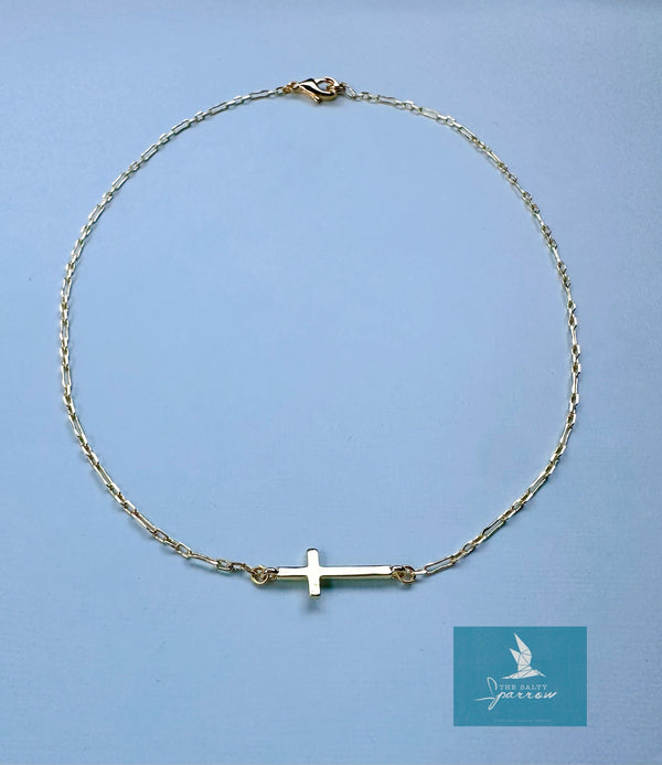 Horizontal Cross necklace