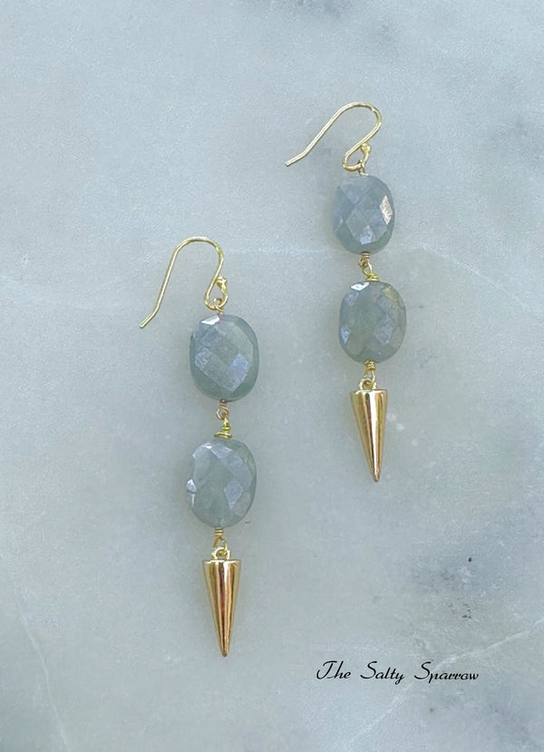 Edgy Stormy Gray Earrings