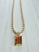 Mahjong tile necklaces