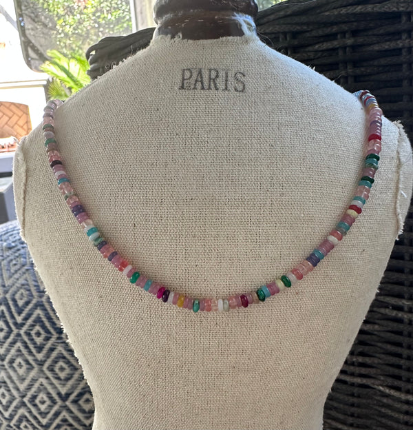 Multi color gemstone necklace