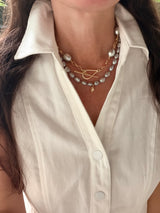 Del Rey silver pearl necklace