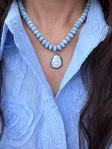 Selah Blue opal & pearl necklace