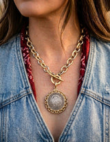 Paloma mixed metal horse necklace