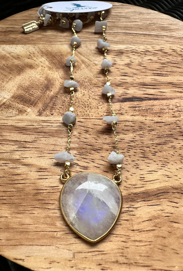 Moonstone nugget necklace