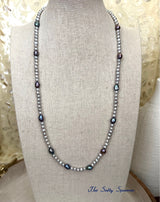 Silver Current Pearl Necklace