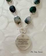 Moss Agate Compass Cross Necklace