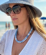 Blue opal necklace