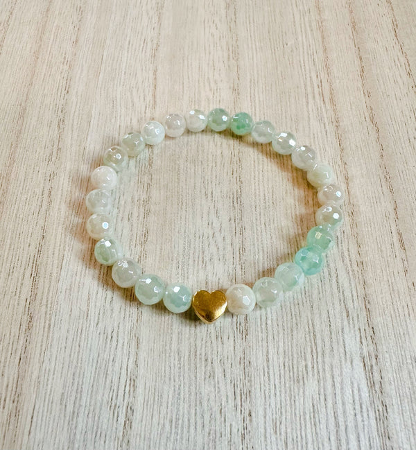 Mystic moss agate children's bracelet