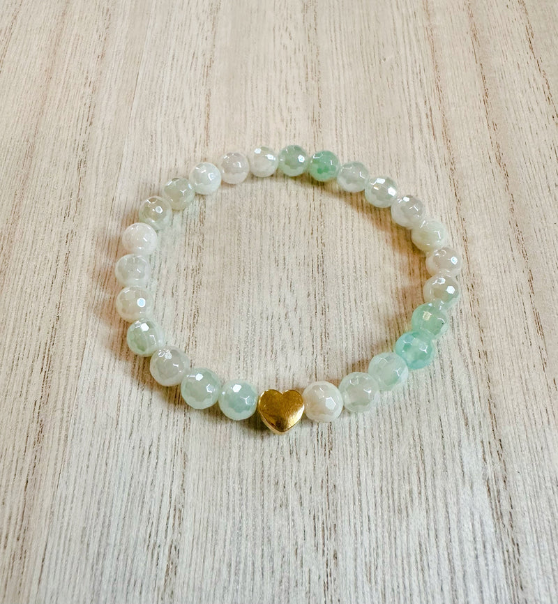 Mystic moss agate children's bracelet