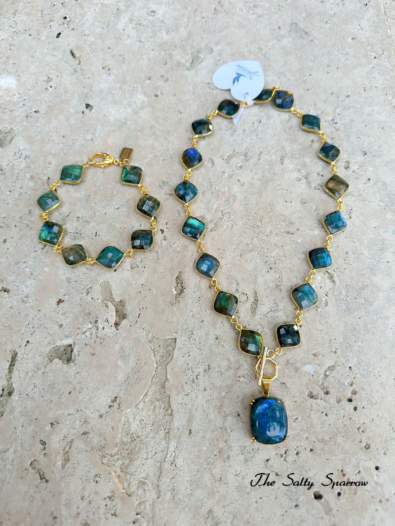 Labradorite Dew Drop Bracelet