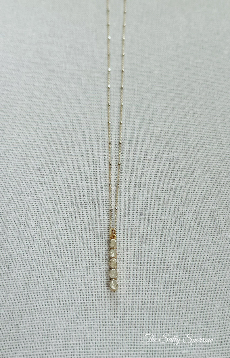 Multi diamond drop necklace