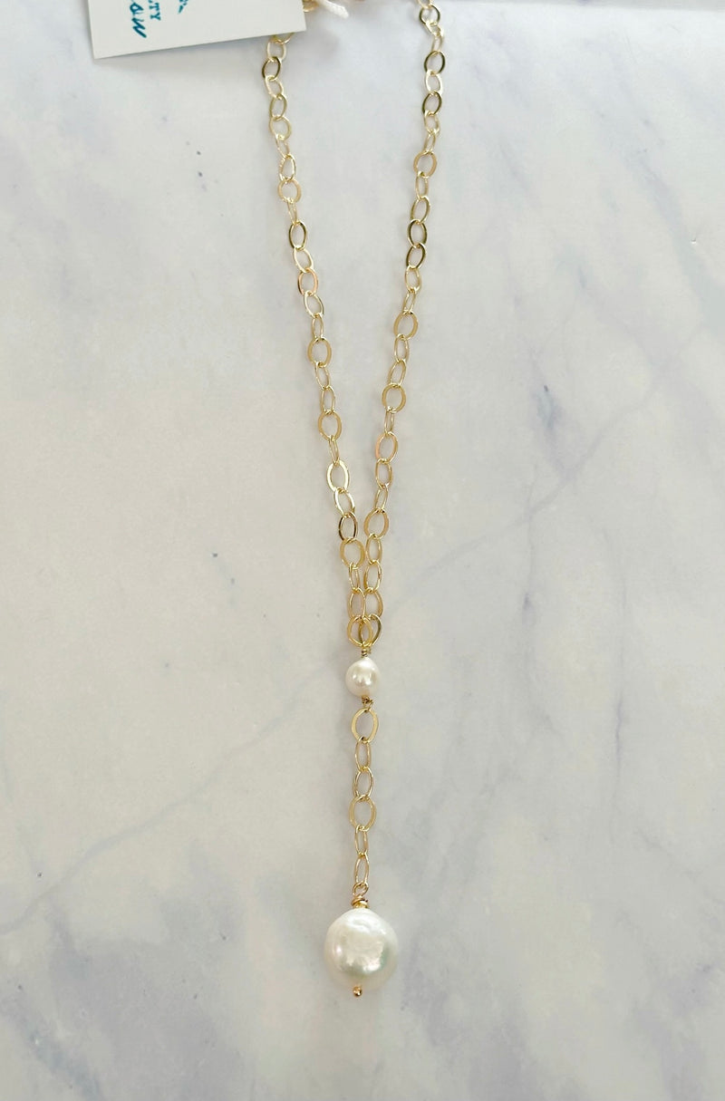 Gold Filled Chain with Freshwater & Baroque Pearls