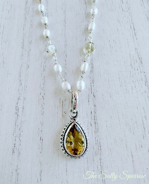 Pearl & citrine necklace