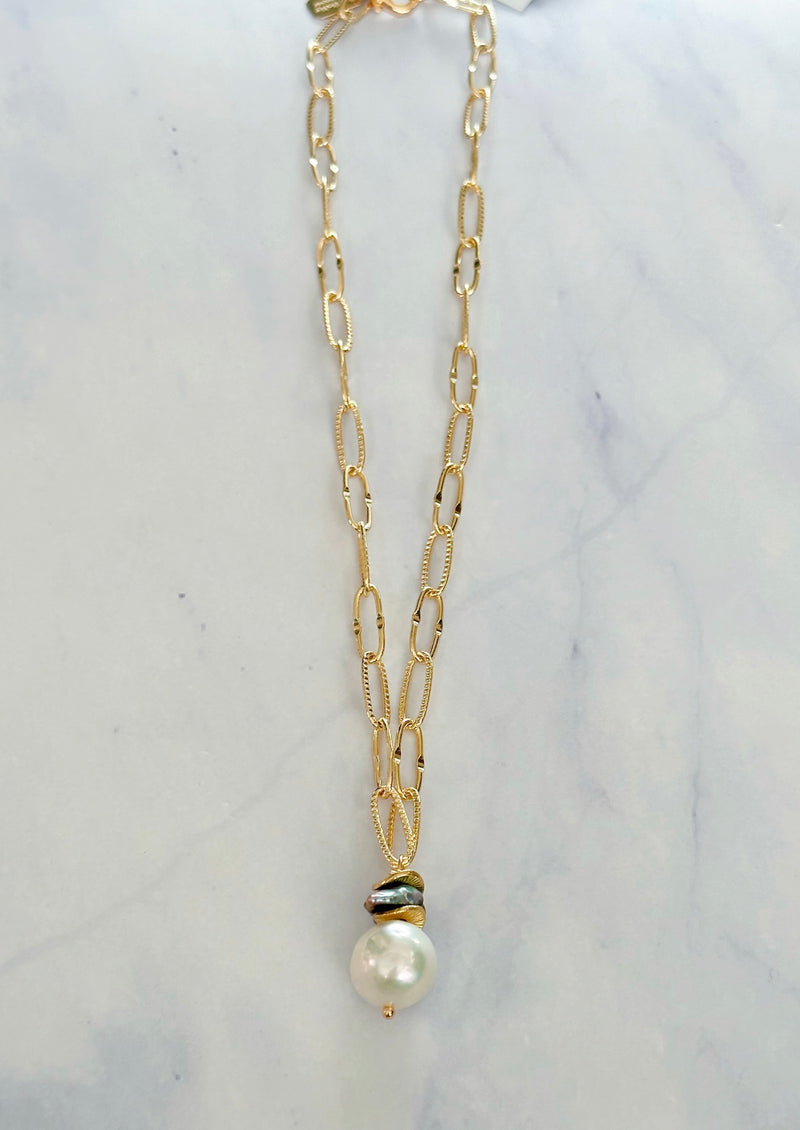 Gold Filled Chain with Keishi & Freshwater Pearls