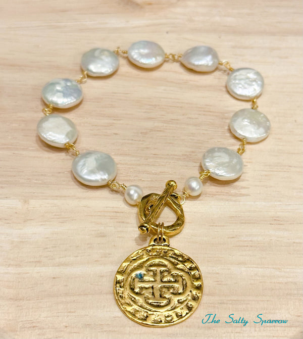 Pearl Coin Bracelet