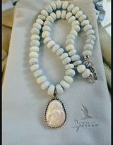 Selah Blue opal & pearl necklace