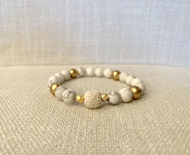 Howlite Essential Oil Bracelet