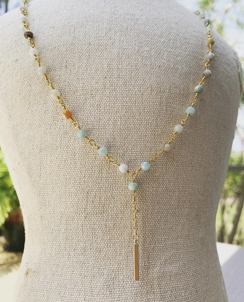 Amazonite bar Necklace