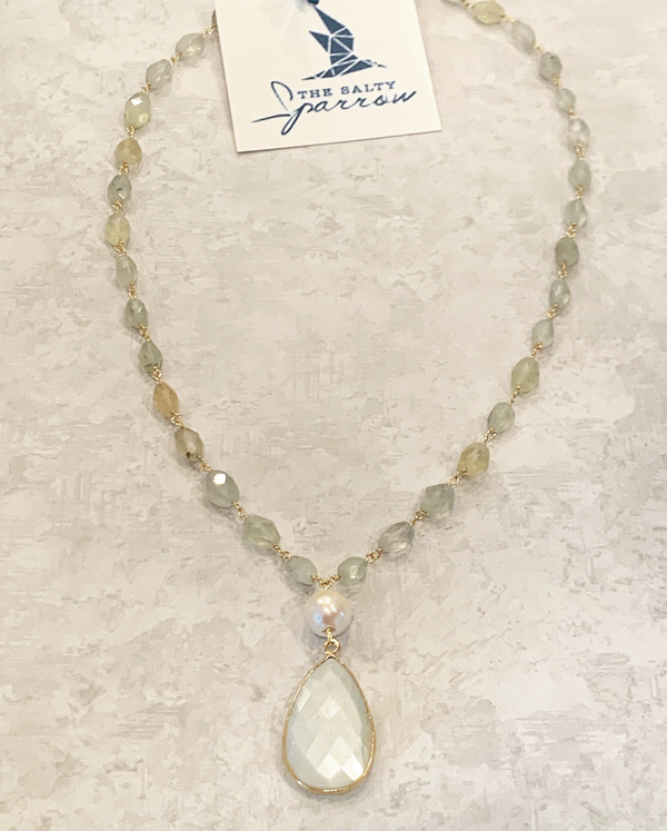 Prehnite & Moonstone Necklace