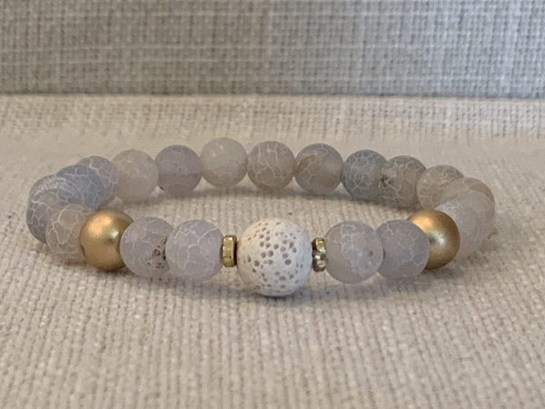 Crackle Agate Stone Diffuser Bracelet