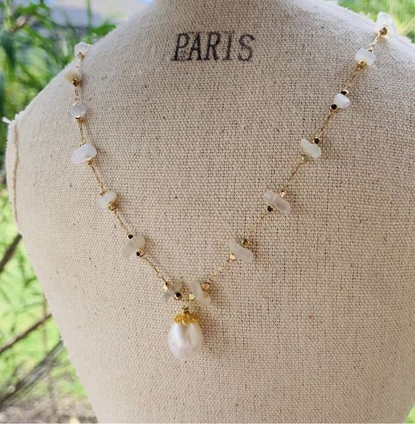 Agate/Pearl Necklace