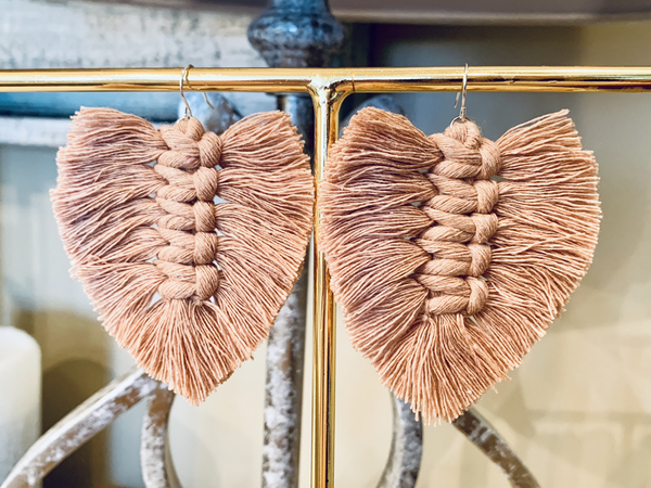 Feather Macrame Earrings