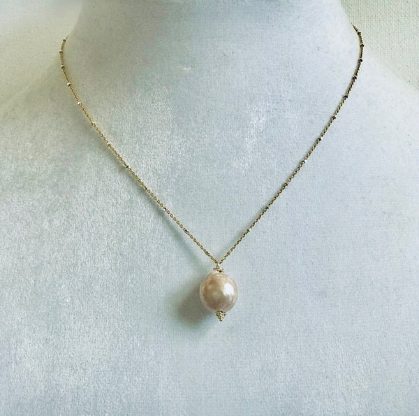 Pink Pearl Chain Necklace