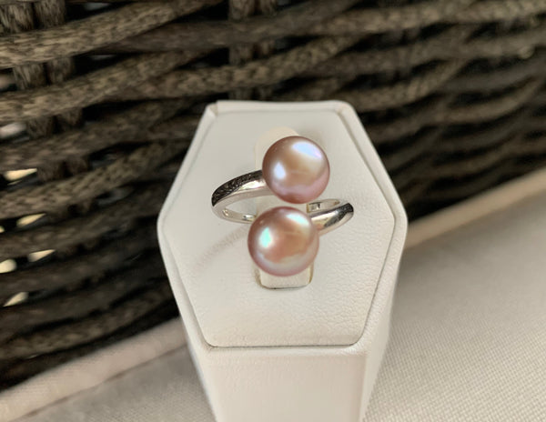 Double Blush Pearl Ring (Sterling Silver)