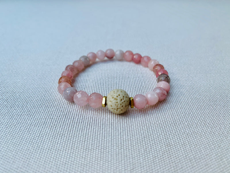 Kids strawberry quartz diffuser bracelet