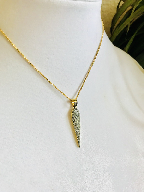 Pave Diamond Arrow on a Gold Rope Chain