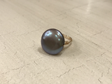 Wire wrapped coin pearl ring