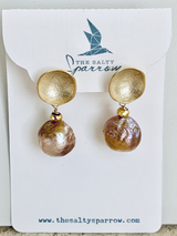 Blush pearl drop dangle earrings