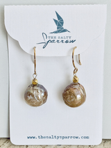 Blush pearl drop dangle earrings