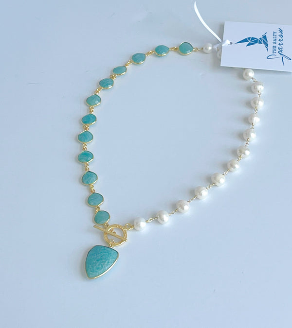 Amazonite & Pearl Duo