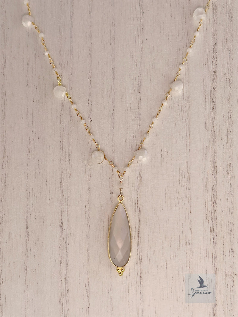 Moonstone on moonstone necklace